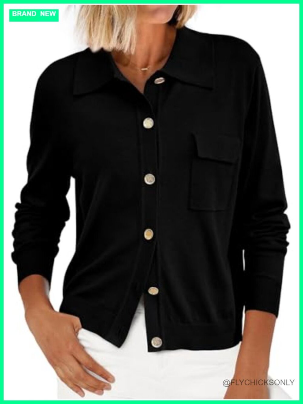 Long Sleeve Button Down Lightweight Cardigan Sweaters for Women with Pockets
